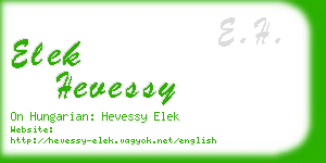 elek hevessy business card